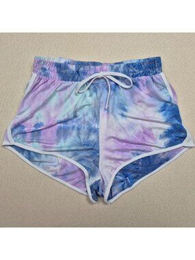 Justify Women's Tie Dye Blue/Pink/White Booty Shorts Sz L EXCELLENT CONDITION!!!